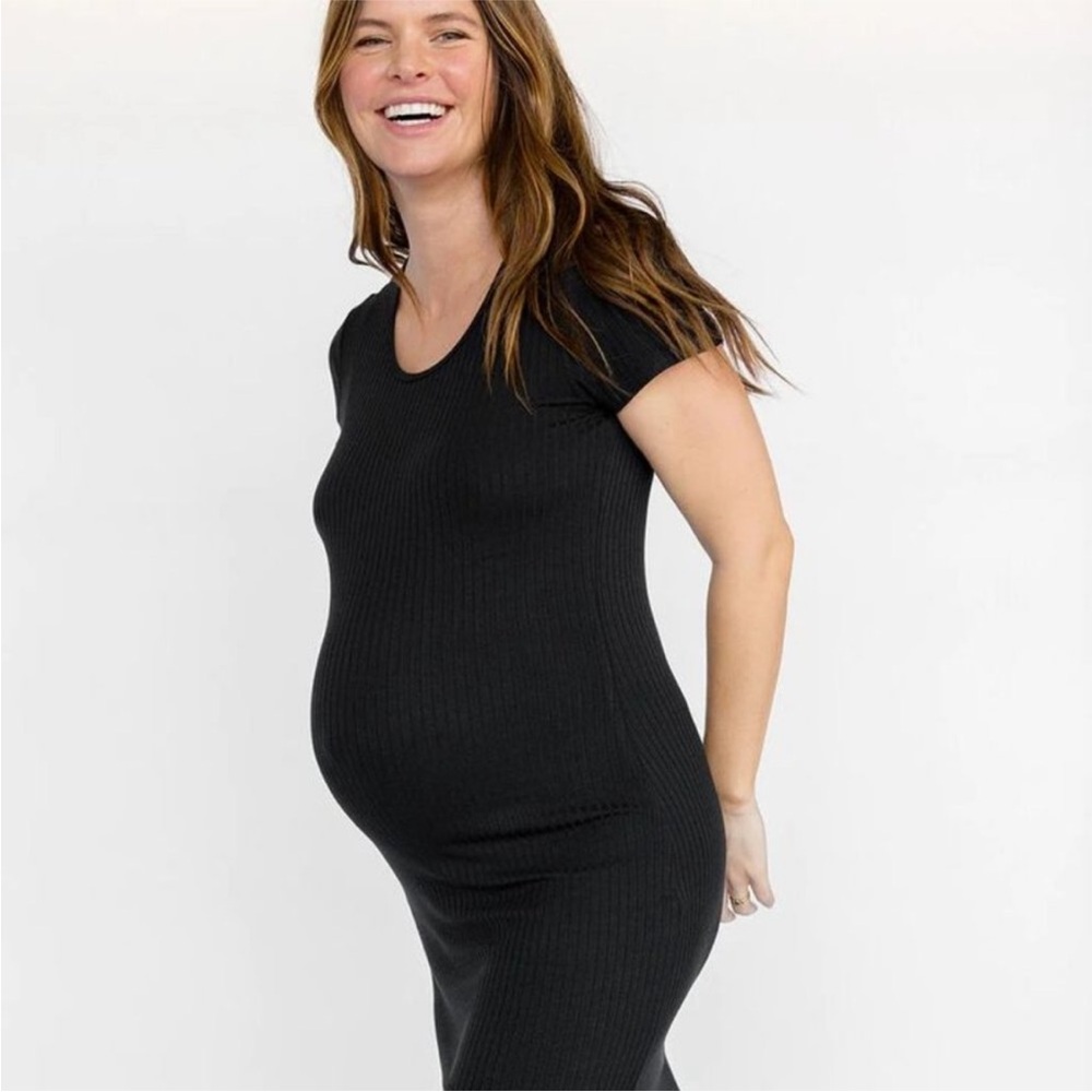 Storq Maternity Black Tee Shirt Dress